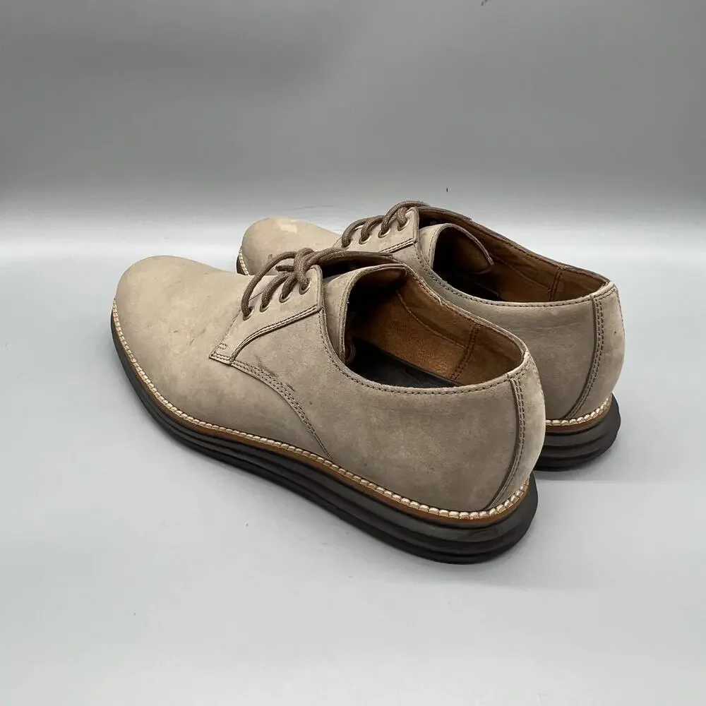 Cole Haan Shoes Mens 7.5 Beige Suede Grand OS Derby Oxford Lace Up Dress Comfort